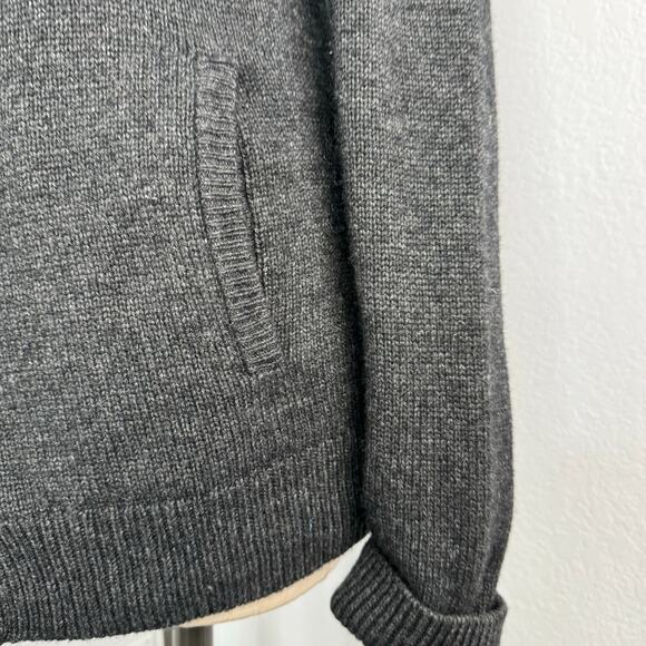 Express Wool Blend Mock Neck Slouchy Cardigan Sweater Gray Size Medium - Picture 5 of 11